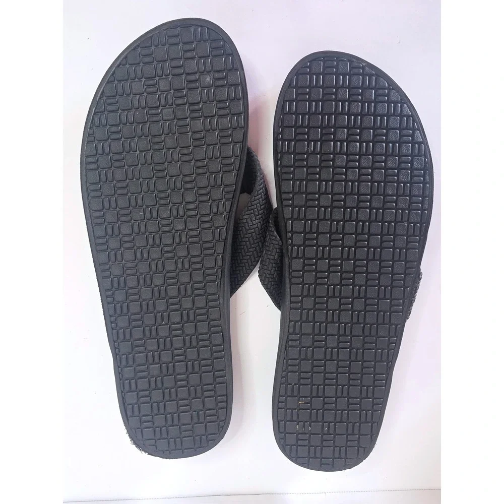 Kuailu Mens Flip Flops Black Yoga Mat Comfort Thong Sandals 12 US/46 EU 12 US